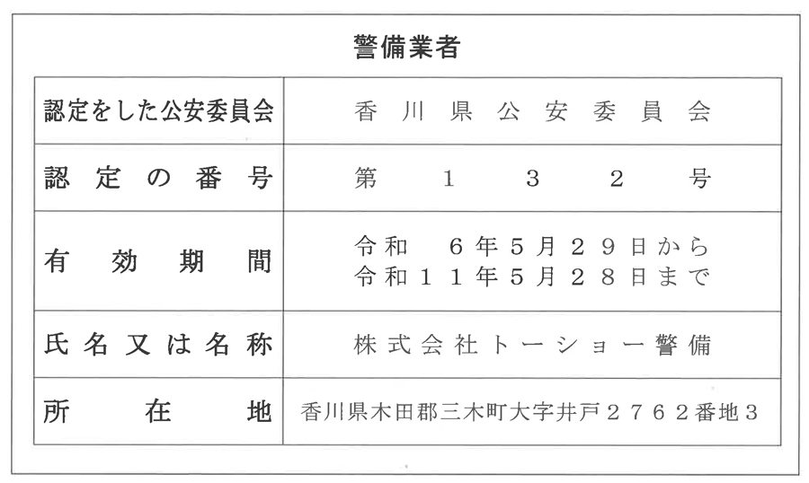 認定証